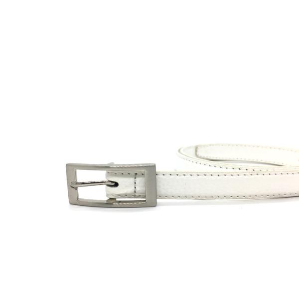 Цвет кожаных тощих поясов Faux женщин белый для пряжки Pin металла платьев прямоугольной