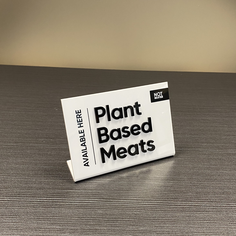 L Shape White Acrylic Sign Display Stand For Restaurant Countertop Clear Table Top Sign Holders