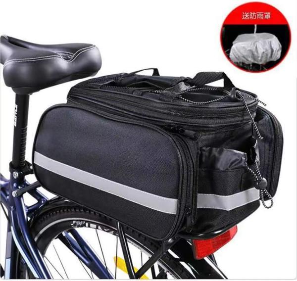 Bike Rear Rack Bag,Bicycle Trunk Bag,Panniers Bag,Cycling Luggage Bag,with rain Cover Bicycle Frame Back Saddle Bag