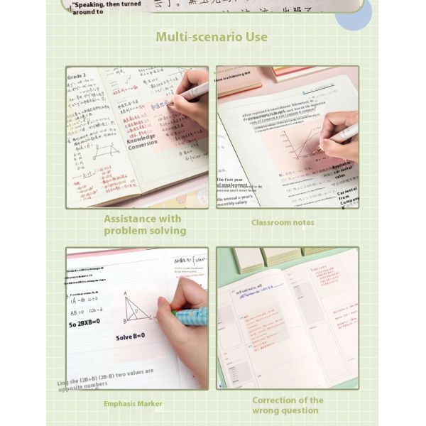 High-Appearance Colorful School Paper Sticky Notes for Students Pearlescent Transparent Self-Adhesive Memo Pad