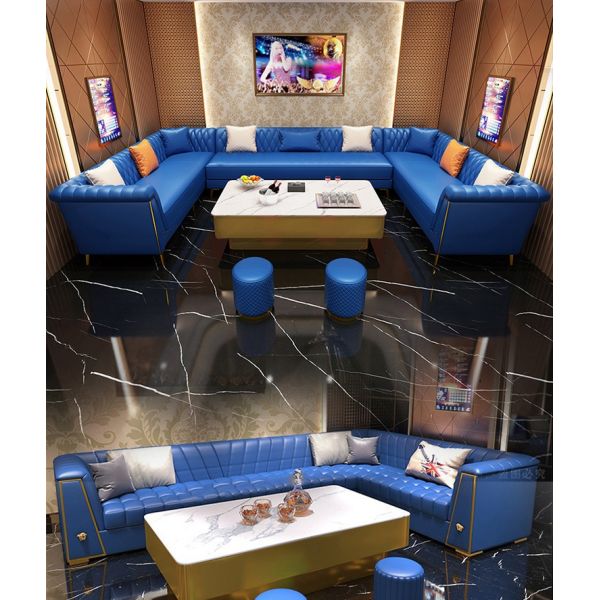 Custom Modern Leather L Shape Sofa bar Lounge Furniture Nightclub U Shape Restaurant Booth Seating Light Luxury bar Furniture