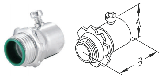 Стальным тип 1 соединителя EMT изолированный setscrew»
