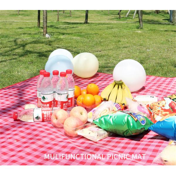 Foldable Gingham Outdoor Picnic Mat Sandproof Waterproof 2M Camping Beach Blanket