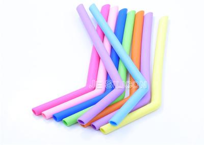 Bent Straight Candy Color Food Grade Silicone Straws Bacteria Resistant
