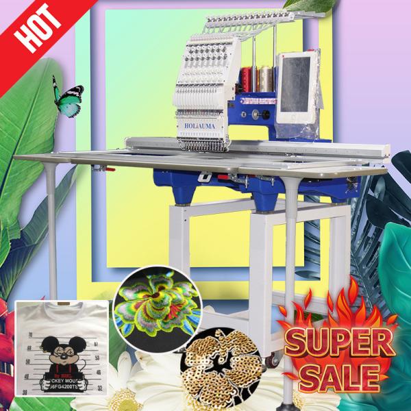 1200 spm HO1501L computerized single head embroidery machine cap t-shirt flat 3d embroidery machine with 360*1200mm larg