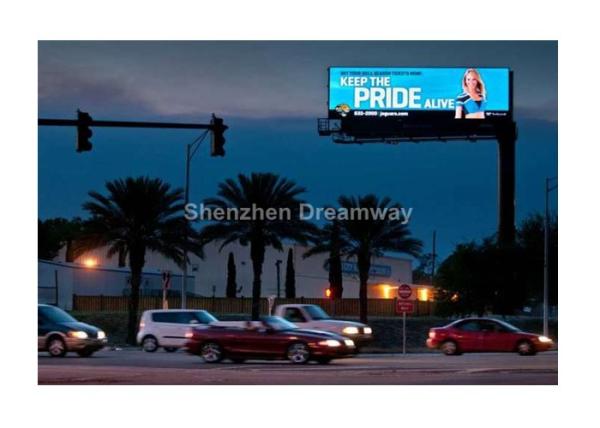 IP65 P20 Unipole Outdoor Street LED Billboard with Steel Cabinet , Video LED Display