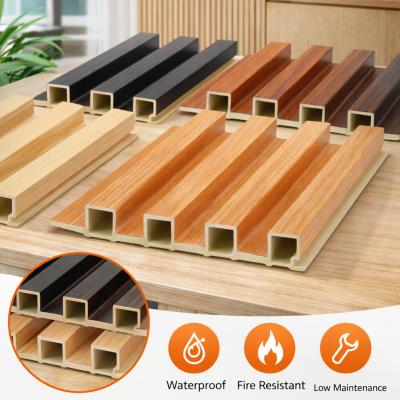 Fluted WPC Wall Panel Acoustic Slat Grating Wood Plastic Composite Decorative Grille Interior Decoration Board