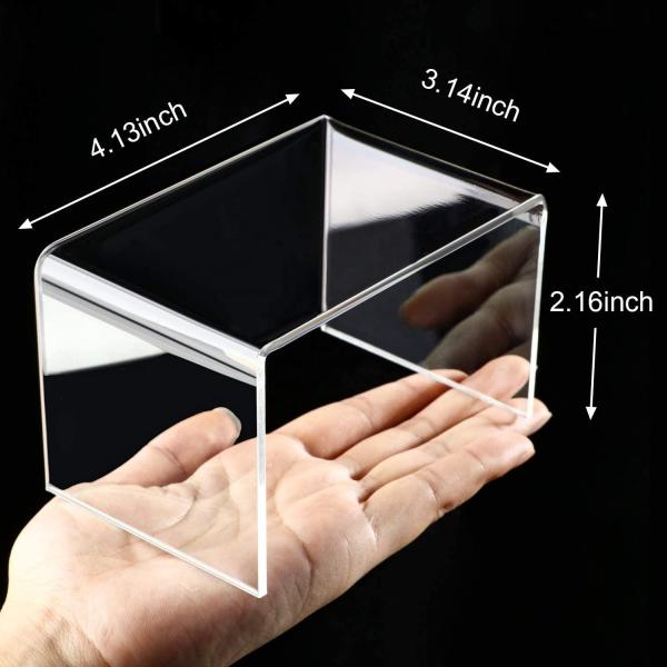 Acrylic Shoe Risers Display U-Shaped Counter Top Plastic Shelf Risers Toys Bag Cosmetics
