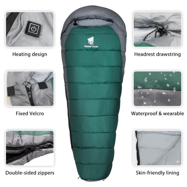 4 Season Electric Heated 1.52kg Polyester Sleeping Bag