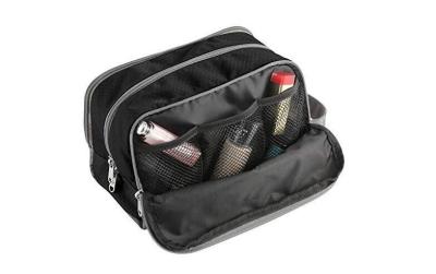 Premium Jacquard Polyester Fashion Cosmetic Bag With 3 Zip Pockets