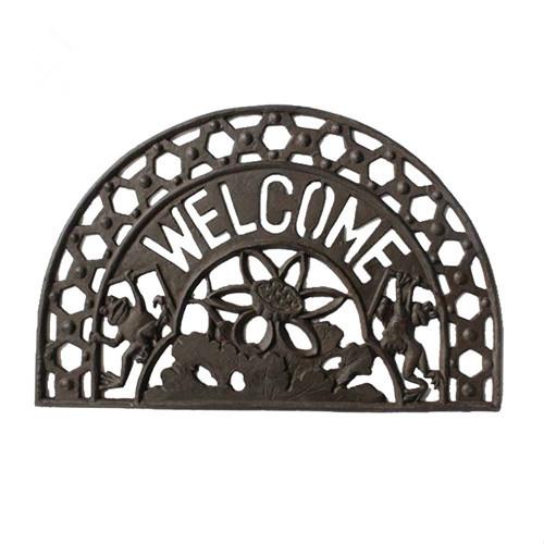 Paint Coating Entrance Half Moon Door Mats Outdoor Wrought Iron Welcome Mat