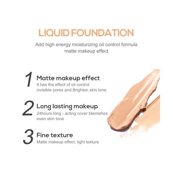 Natural Waterproof Foundation Makeup Conclear Nude Makeup Matte Finish Coverage Long Lasting