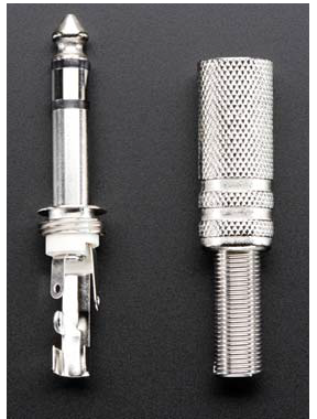 Adafruit Industries 1803 metal 1 quarter inch stereo plug designed for heavy duty audio cable connections