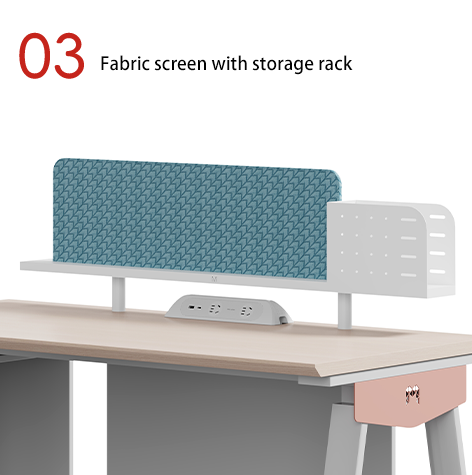 Light Colored Supervisor Desk, Single Person Writing Desk with Main Desk, Computer Desk