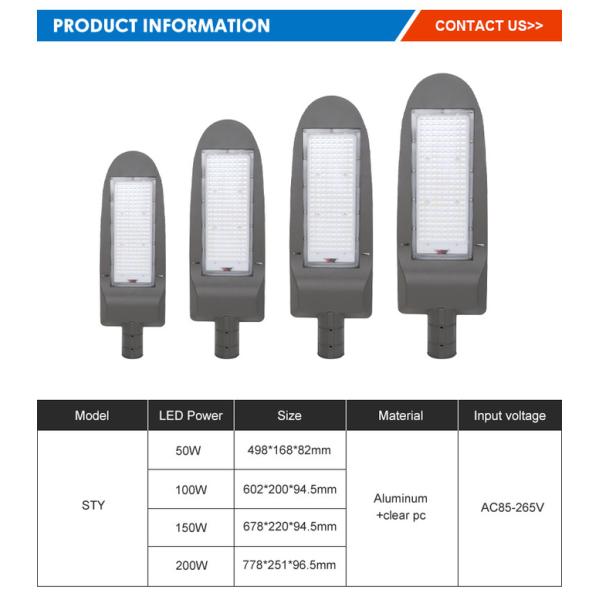 High Lumens 50w 100w 150w 200w Led Street Light For Outdoor Places