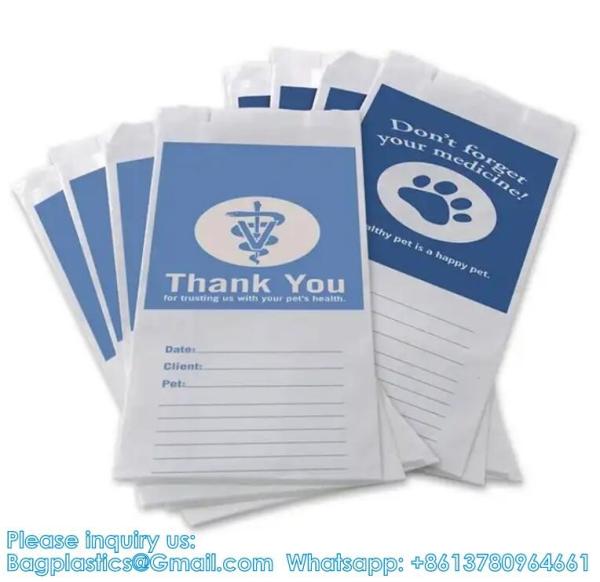 Pharmacy Bag, Prescription Bag 8 x 5 x 17”Pharmacy Paper Bag  Medicine Container, Medication Pack