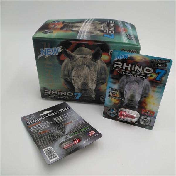 Boîte sexuelle de pilule rhinocéros 30000 chaud de vente de carte de PillPackaging 3D de sexe de carte de rhinocéros du nouveau en stock