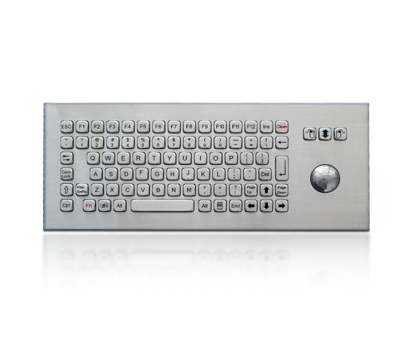 IP65 Industrial Metal Explosive Proof Keyboard With Trackball Panel Mount SUS304 Steel
