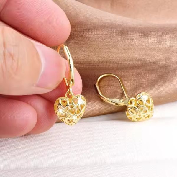 14K 18K  24KGold Plumeria Full Hoop Earrings A Must-Have for Your Jewelry Collection