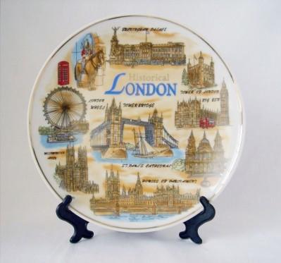 Ceramic plates with decal decoration
