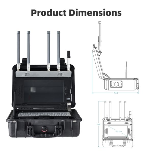 Portable Spectrum Analyzer Drone Detector FPV & Digital UAV Detection with Real-time Video Snapshot 5km RF Signal Finder for Prison & Airport Security