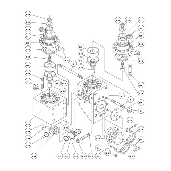 12-P-160 National Mud Pump Fluid End Module and Accessories