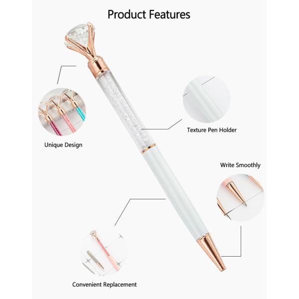 Big Crystal Diamond Ballpoint Pen 1.0mm Fashion Shiny Metal Gift Ball Pen