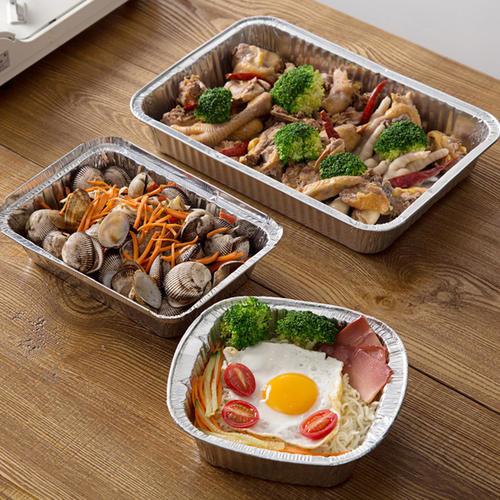 Hot sell almunium foil Hotel restaurant Foil Box Disposable Airline almunium Foil Container For Food alufoil