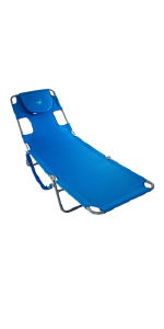 Folding Outdoor Chaise Lounge Chair, 5-Position Adjustable Beach, Sunbathing, Patio, Pool, Lawn, Lay Flat Portable