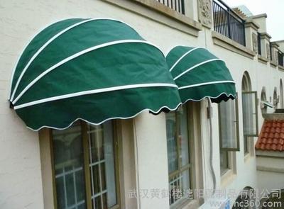 Polyester Retractable Striped Dome Awning Sunshade Rain Shelter Watermelon Awning