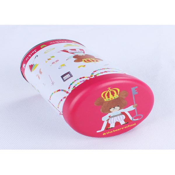 Sweets Metallic Packaging Round Cylinder Gift Tins Artwork CMYK Printed