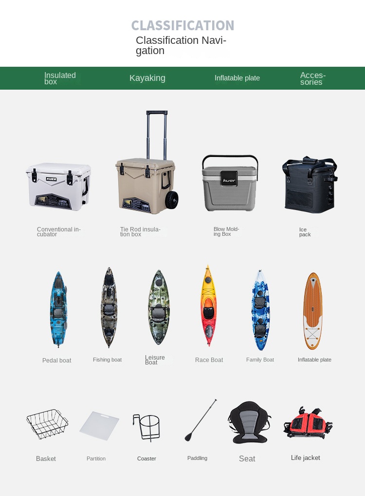 Cross-border HDPE Plastic Children's Fishing Kayak Blow Molded Hard Boat Under 2m Length 55L Capacity 1-Person