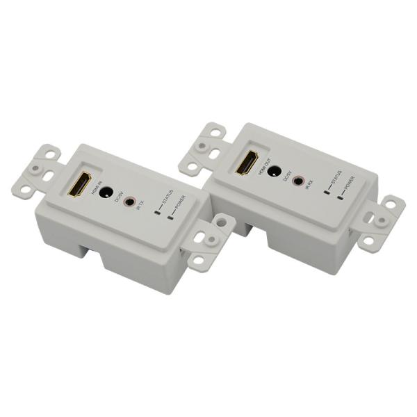 60m HDMI Wall Plate Extender Over Single Cat5e Cat 6 To Hdmi Extender Support 3D IR