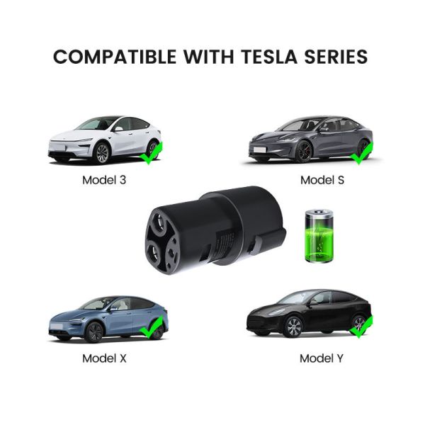 EV Charger Adapter for Tesla 3 S X Y Supports Fast Charging with 240V AC 80A Current Performance in Extreme Temperature Ranges