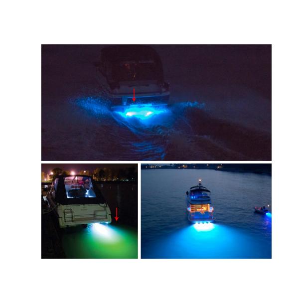 3Watt Water Filled Drain Plug Lights 12Volt Blue Underwater Boat Lights
