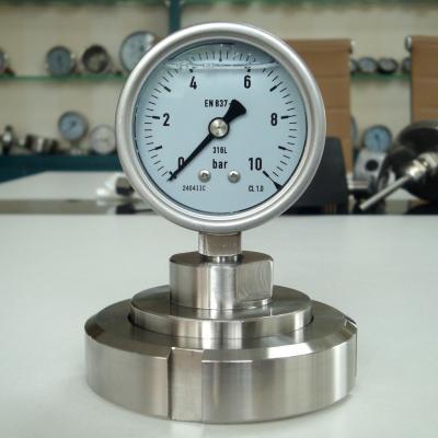 10 Bar Crystallizing Diaphragm Seal Pressure Gauge 63mm Dial Hygienic Pressure Gauge