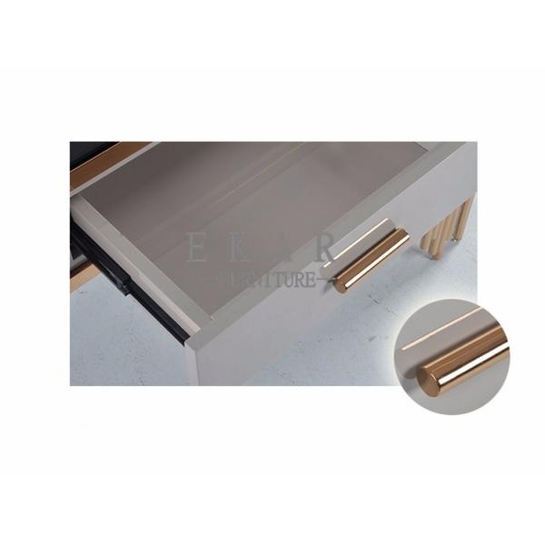 Accessories Glass Top Stainless Steel TV Stand with Drawers