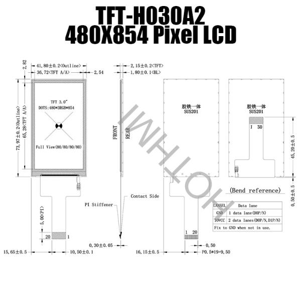 3 inch full viewing angle TFT color display for Android /RK motherboard