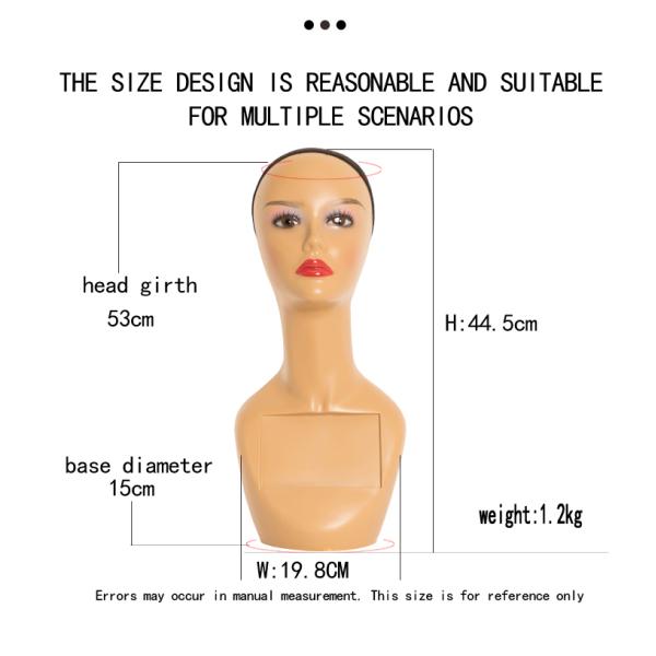 A3 Standing Hand Drawing Makeup Mannequin Head Without Shoulders For Wigs Display