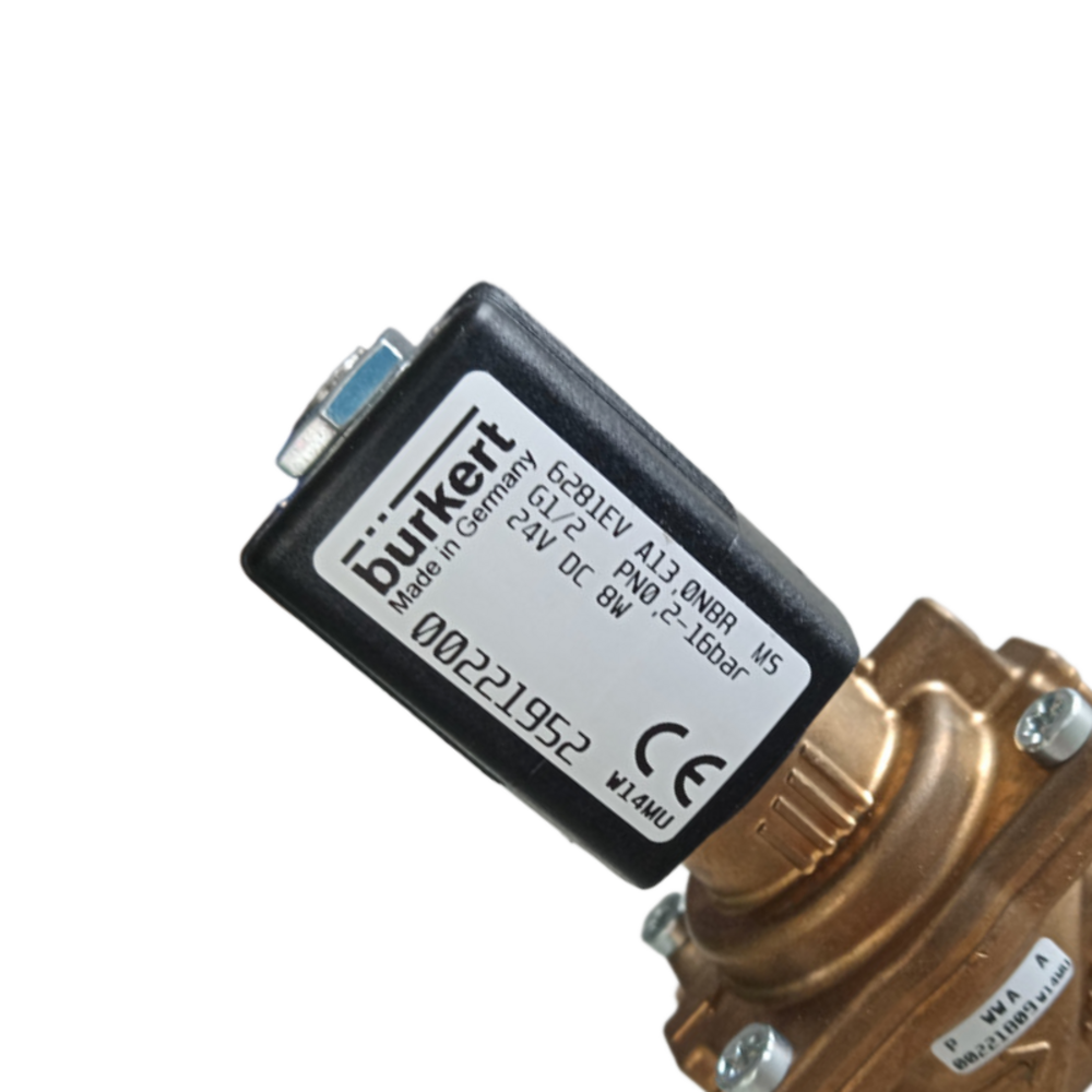 Burkert 6281 Solenoid Valve Item 00270142 00270143 G1-1/4 40mm Orifice 2/2 Normally Closed Manual Control Brass Construction NBR Seal For Automation System