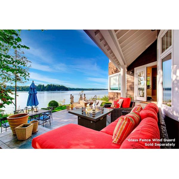 36'' Outdoor Propane Coffee Brown Square Gas Square Fire Pit Powder Coating