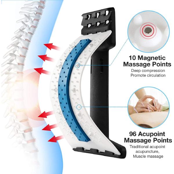 Back Stretcher Lumbar Back Pain Relief Device Multi-Level Back Massager Lumbar Pain Relief for Herniated