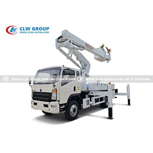HOWO 18m Insulated Boom Aerial Work Platform Truck with 45kV Insulation Handling Jib