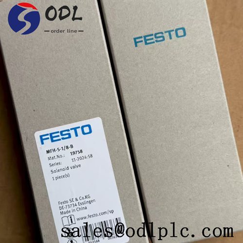 MFH-5-1/8-B  19758 Festo Solenoid Valve, 5/2 monostable mec spr, int pilot, 2-10 bar, 750L/min, G 1/8