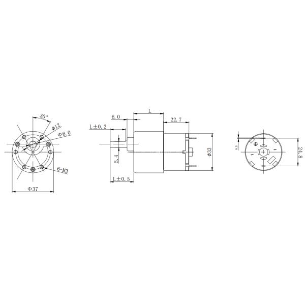 37 mm 520 moteur à engrenages 12V à courant continu à couple élevé moteur électrique réducteur d'engrenages