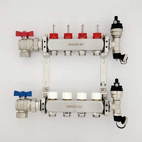 Manifolds for Underfloor Heating System , Stainless Steel Manifold Flow Meter Valve