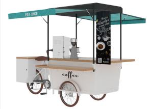 Electric / Pedal Coffee Bike Cart Easy Cleaning 304 Stainless Steel Worktable