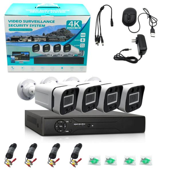 4-8 AHD Cameras, Full-color Night Vision HD 2MP Outdoor Safety Monitoring Camera
