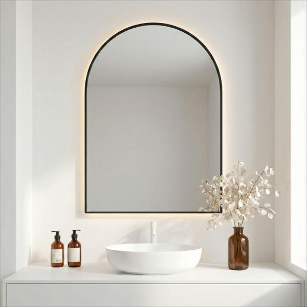 LED Arched Frameless Bathroom Mirror - High Accurate Color Rendering| IP44 Waterproof | Minimalist Illuminated Vanity Mirror