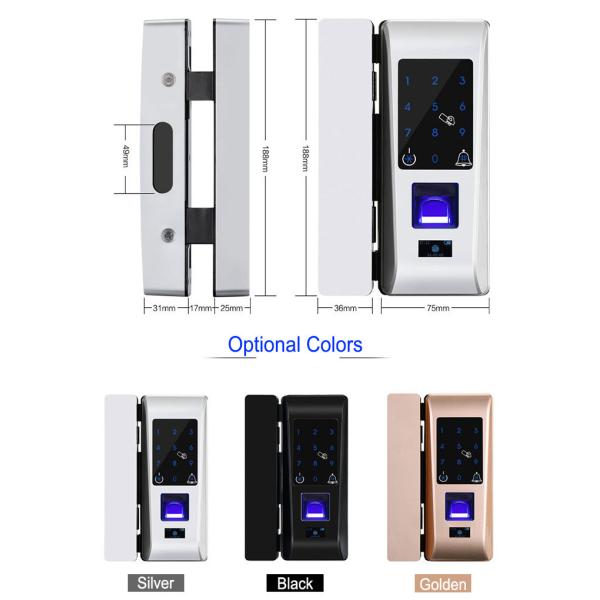Cartão de vidro do código RFID da senha do tela táctil do fechamento de porta da rua da impressão digital da porta Keyless